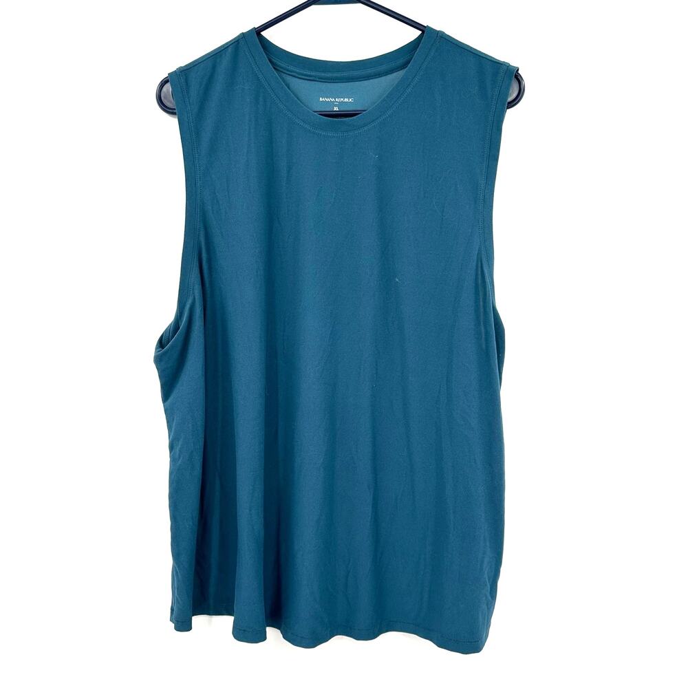 Banana Republic Size XL Tank Blue Sleeveless Crew Neck Basics Casual Everyday